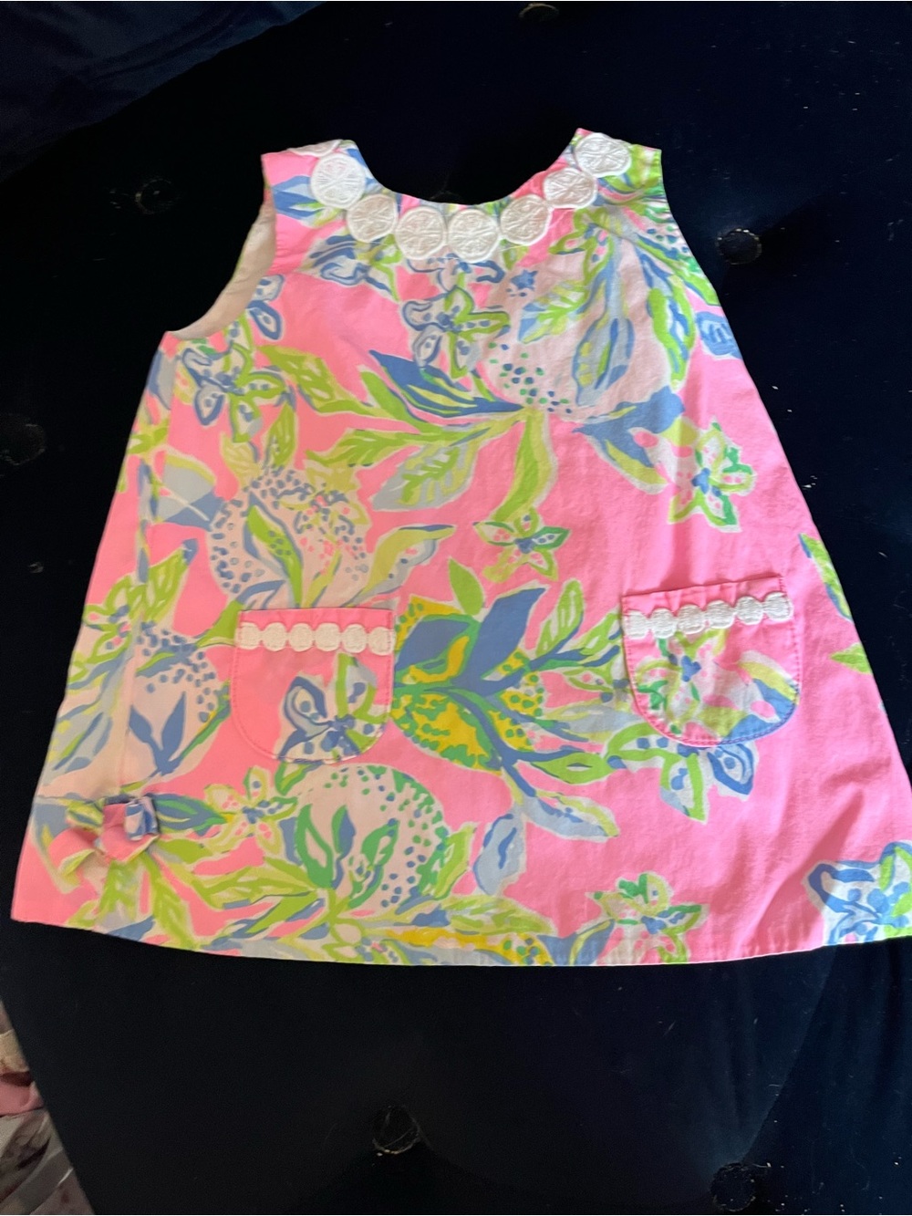 Lilly Pulitzer Bright Pink Floral Shift Dress with Multicolor Print